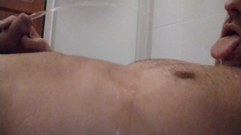 PISSING IN SHOWER - I DRINK PISS AND CUM ON MY SELF