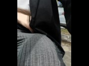 Preview 4 of PUBLIC PISSING IN CROWDED PARKING LOT ...They saw me sitting 🙈 - AngyCums