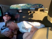 Preview 2 of Gay sucking in car outdoor
