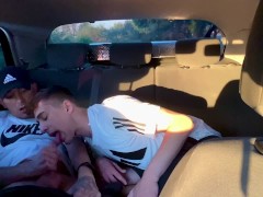 Gay sucking in car outdoor 