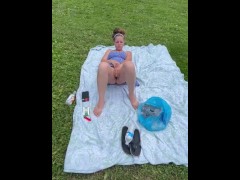 Fucking Myself At The Public Park Again🍑💦Playing In Public Makes Me So Wet💦😜