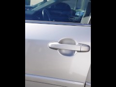 By special request. Pissing with my mature hairy pussy in the grocery store parking lot