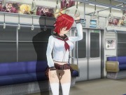 Preview 2 of 3D HENTAI Guy masturbates the pussy of the schoolgirl in the train