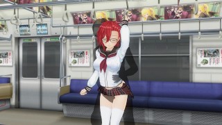 3D ХЕНТАЙ Парень мастурбирует киску школьницы в поезде