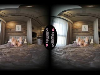 Solo Blonde Babe Mika is Masturbating all Day in VR