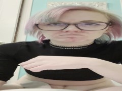 Dirty slut drinks her own piss