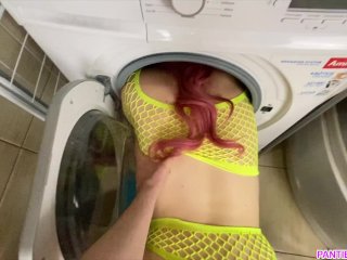 My Stepmom Got Stuck in the Washing Machine and_I Decided_to Fuck Her. She Didn't Mind!