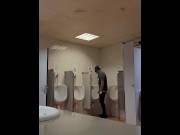 Preview 3 of jerking off in a public toilet at Barcelona airport. almost caught by the cops. very hot risky
