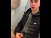 Preview 3 of Horny Lad Jerking Off in Public Toilets