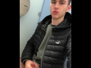 Preview 5 of Horny Lad Jerking Off in Public Toilets