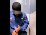 Preview 2 of Massive cumshot in the bathroom at work