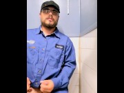 Preview 5 of Massive cumshot in the bathroom at work