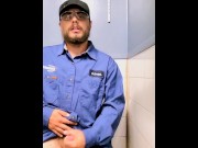 Preview 6 of Massive cumshot in the bathroom at work