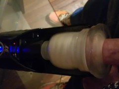 Huge load from sex toy.  Biggest cumshot I've had in a minute. PoV angle. Angle 2 in profile