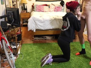 Hipster Girl_Sucks Cock in Converse Sneakers