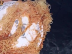 Div's Spaghetti Messy Food Sitting and Eating