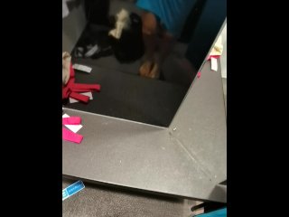 vertical video, fitting room sex, solo female, female orgasm