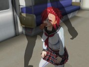 Preview 3 of 3D HENTAI Schoolgirl sucks a big dick in a subway car