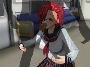 Preview 4 of 3D HENTAI Schoolgirl sucks a big dick in a subway car