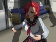 Preview 5 of 3D HENTAI Schoolgirl sucks a big dick in a subway car