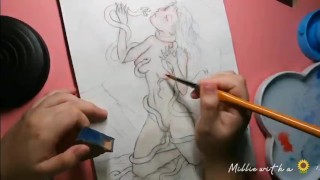 Desenhando uma garota hentai