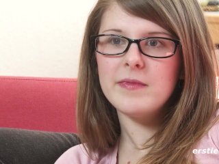 Ersties: Cute College Babe Rubs Herself Down Before_Masturbating Her HairyPussy