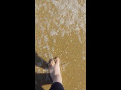 Public Feet Display at the Beach
