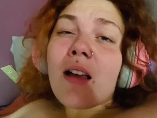 masturbation, redhead, hairy pussy, bbw