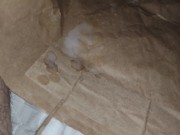 Preview 1 of Clothes paper bag filled with a cumshot