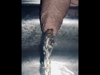 Hard pissing after long pause