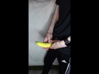 amateur, banana, big dick, masturbate
