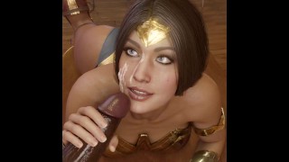 Wonder Woman Blowjobs The BBC And Gets Cum On Her Face In 3D Animation With Sound