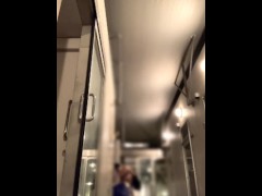 Man in garter - dare in hallway