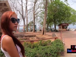 Asian Amateur Girlfriend Sucks and Fucks on Camera after Sight seeing