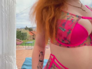 red head, try not to cum, public, verified amateurs