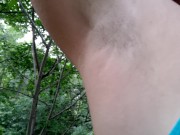 Preview 2 of Armpit Fetish, Hairy Armpits, Hairy Pussy, Naked Outside, BIG TITS, Sweaty Armpits, Outdoor Squirt