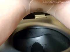 Toilet slave gets to watch me pee my pantyhose