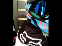 Motorcyclist fucks a guy in a motocross outfit and MXHelmet