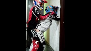A Motorcyclist Fucks A Guy Dressed In Motocross Gear And Wearing An Mxhelmet
