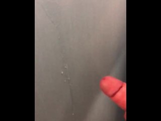 Huge cum load on public shower wall - JoeJamesX