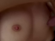 Preview 5 of Morning blowjob and cum on flat chest
