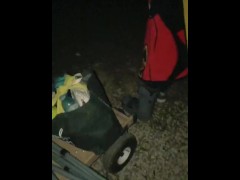 Desperate To Go Pee, She Drops Her Pants Outside To Go Pee & I Clean Her Pissy Pussy With My Mouth