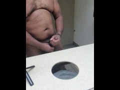 Jacking off in the mirror at work