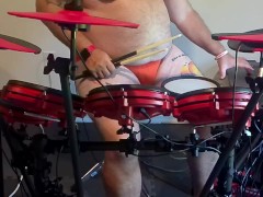 Diddling on the drums in my underwear