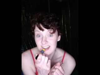 Naughty Jennifer Puts Makeup on & Sucks a Banana