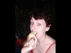 Irish Girl Sucks a Banana