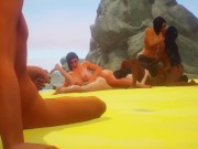 Preview 4 of Stepdad spies on lesbian stepsisters on the beach