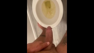 Pissing with a hard dick