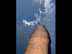 My soft dick Pissing on the floor at night watch me 