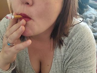 perfect tits and ass, smoking cigarette, brunette, big tits